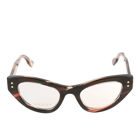 New Authentic Gucci GG1083O 002 havana Cat-eye Logo Sided Glasses